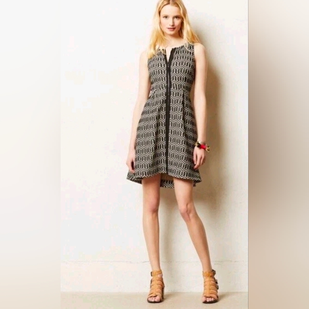 Anthropologie Leifsdottir Tonnelle Fit and Flare Dress Women's Size 12